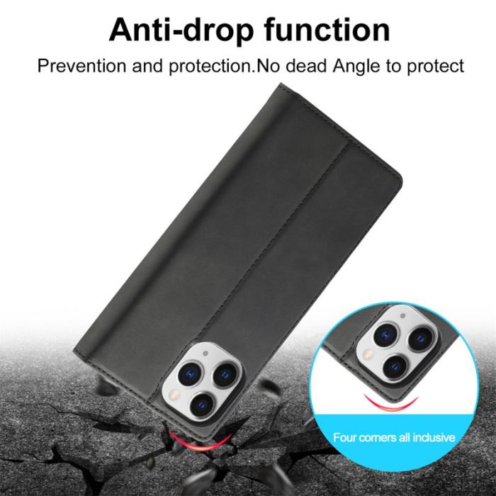 LC.imeeke - LC.IMEEKE iPhone 13 Pro Fodral - Stötbeständig PU Läder - Svart