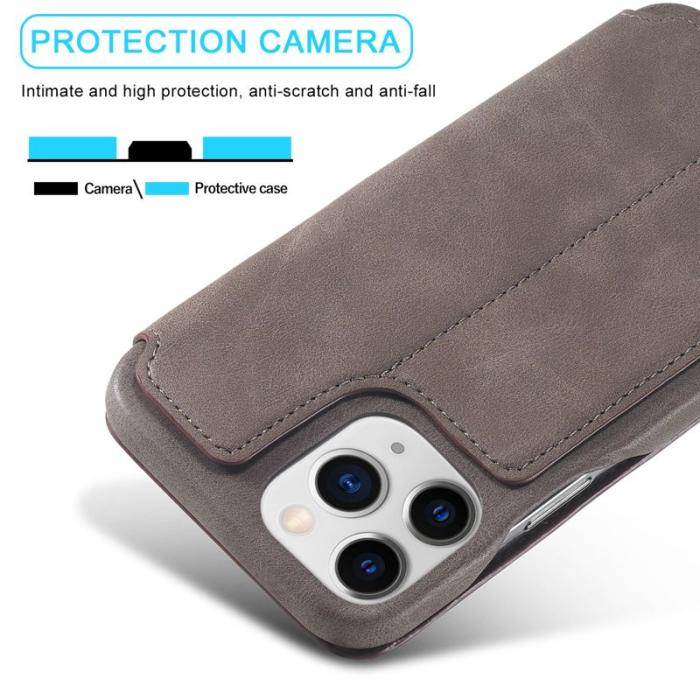 LC.imeeke - LC.IMEEKE iPhone 13 Pro Max Fodral Äkta läder - Kaffe