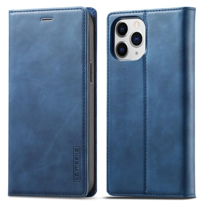 LC.imeeke - LC.IMEEKE iPhone 13 Pro Max Skal Äkta läder - Blå