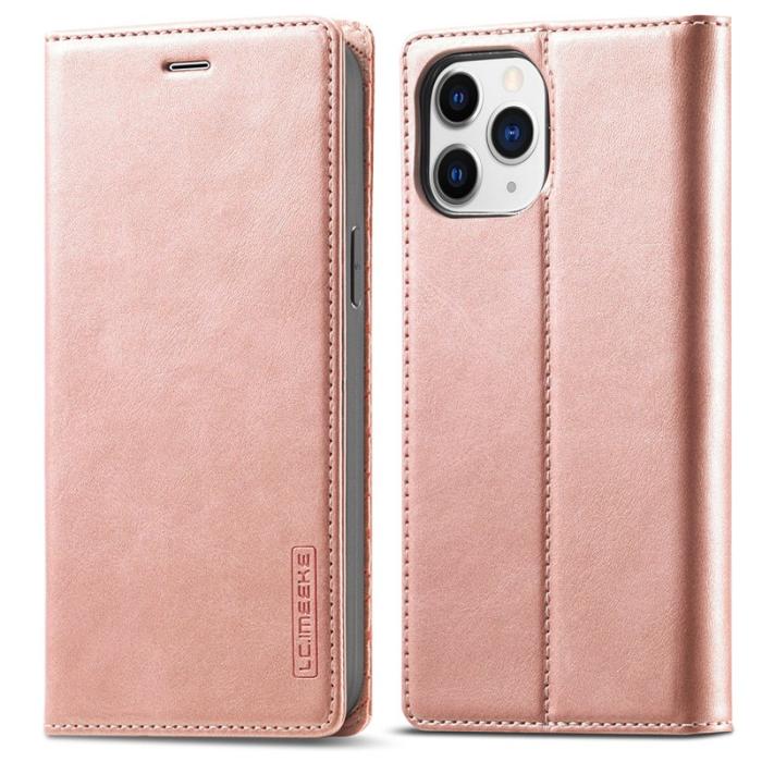LC.imeeke - LC.IMEEKE iPhone 13 Pro Max Skal Äkta läder - Rose Gold