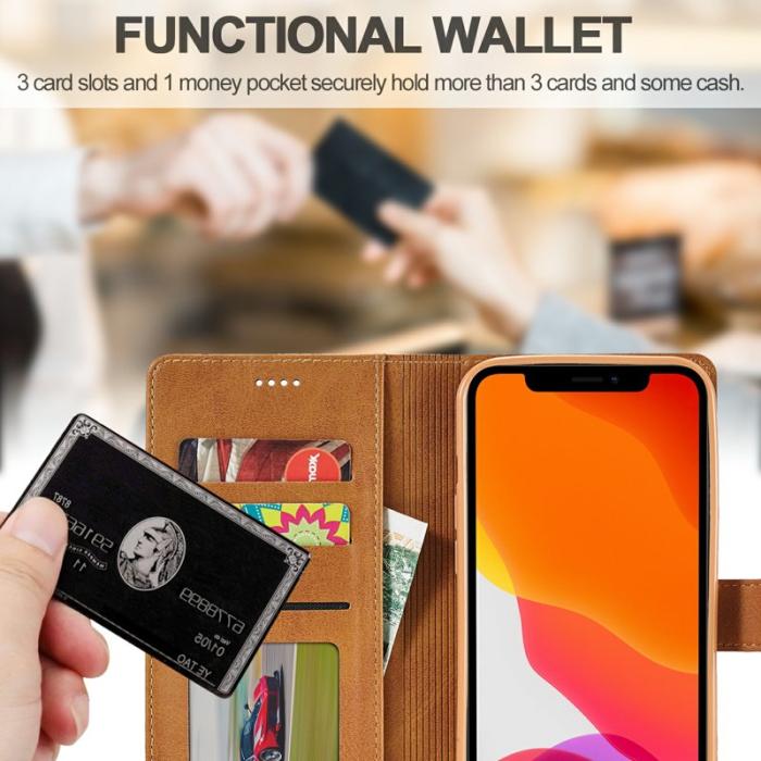 LC.imeeke - LC.IMEEKE iPhone 13 Pro Max Skal i PU-läder - Brun