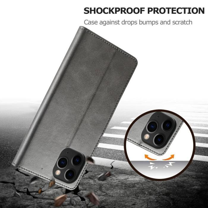 LC.imeeke - LC.IMEEKE iPhone 13 Pro Max Skal i PU-läder - Grå