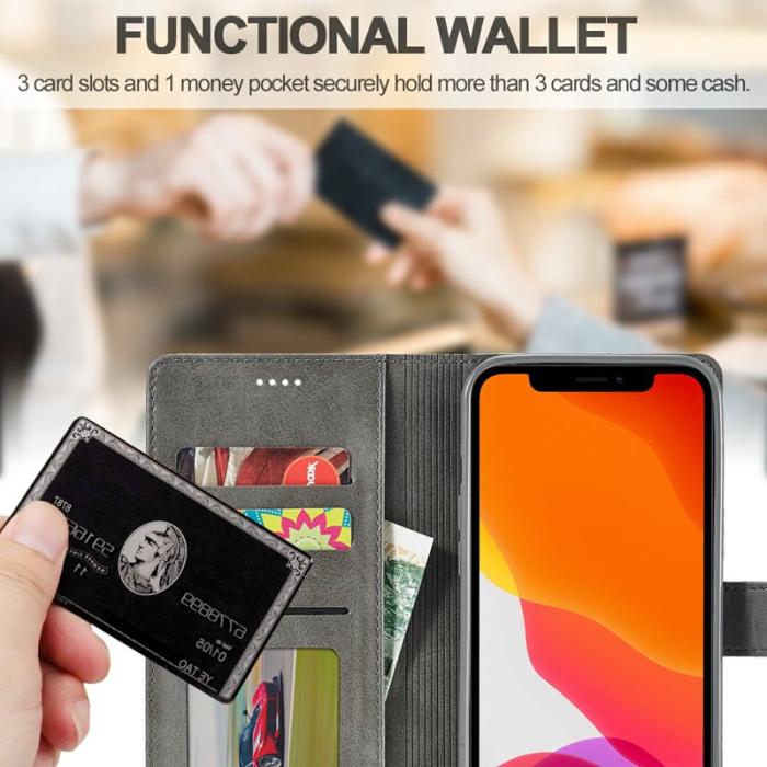 LC.imeeke - LC.IMEEKE iPhone 13 Pro Max Skal i PU-läder - Grå