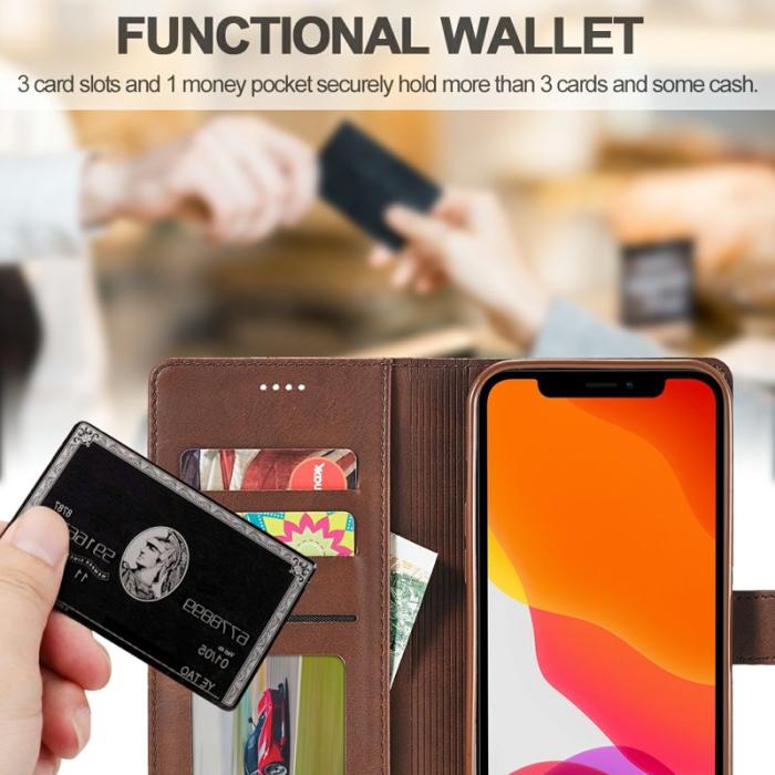 LC.imeeke - LC.IMEEKE iPhone 13 Pro Max Skal i PU-läder - Kaffe