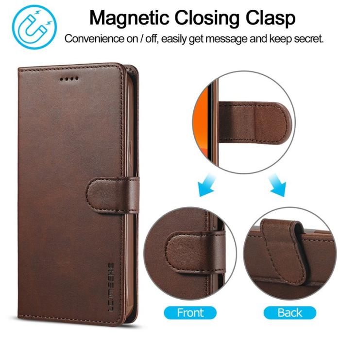 LC.imeeke - LC.IMEEKE iPhone 13 Pro Max Skal i PU-läder - Kaffe