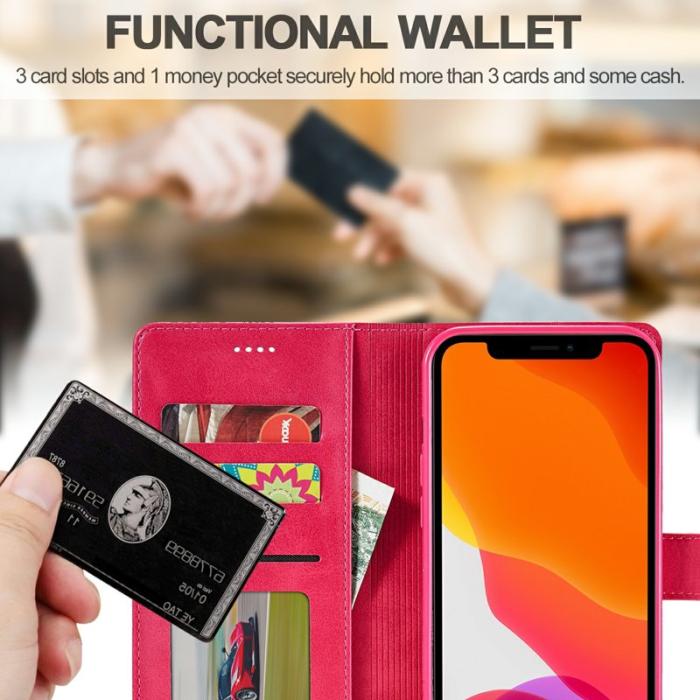 LC.imeeke - LC.IMEEKE iPhone 13 Pro Max Skal i PU-läder - Röd