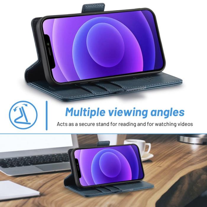 LC.imeeke - LC.IMEEKE iPhone 13 Pro Skal Äkta läder - Blå