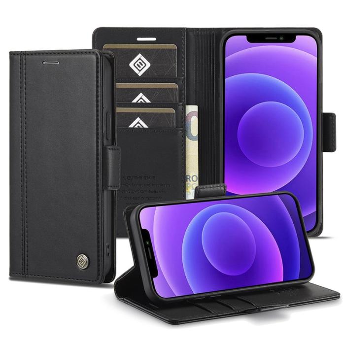 LC.imeeke - LC.IMEEKE iPhone 13 Skal Shockproof PU Läder - Svart