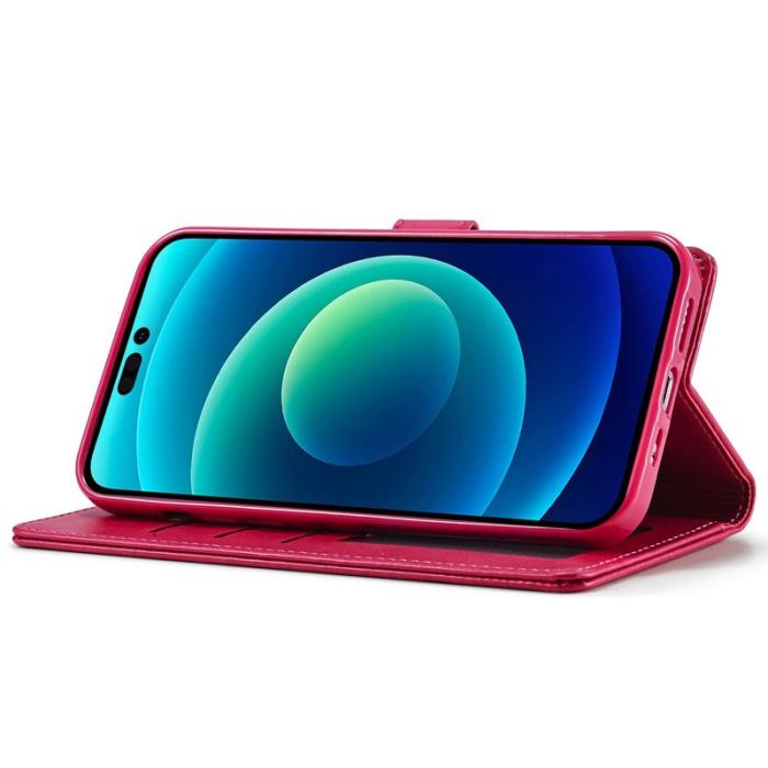 LC.imeeke - LC.IMEEKE iPhone 14 Fodral Flip Folio PU Läder - Rose