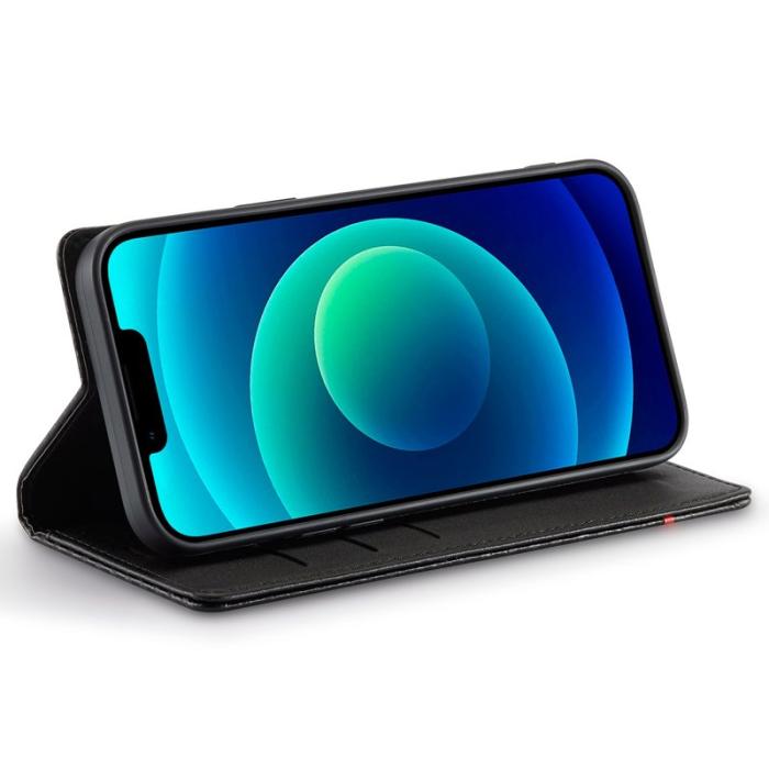 LC.imeeke - LC.IMEEKE iPhone 14 Fodral i PU-läder - Carbon Fiber - Vit