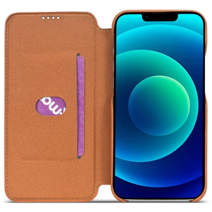 LC.imeeke - LC.IMEEKE iPhone 14 Fodral PU Läder - Ljusbrun