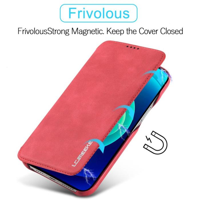 LC.imeeke - LC.IMEEKE iPhone 14 Fodral PU Läder - Röd