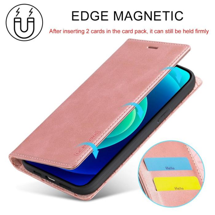 LC.imeeke - LC.IMEEKE iPhone 14 Fodral PU Läder - Rose Gold