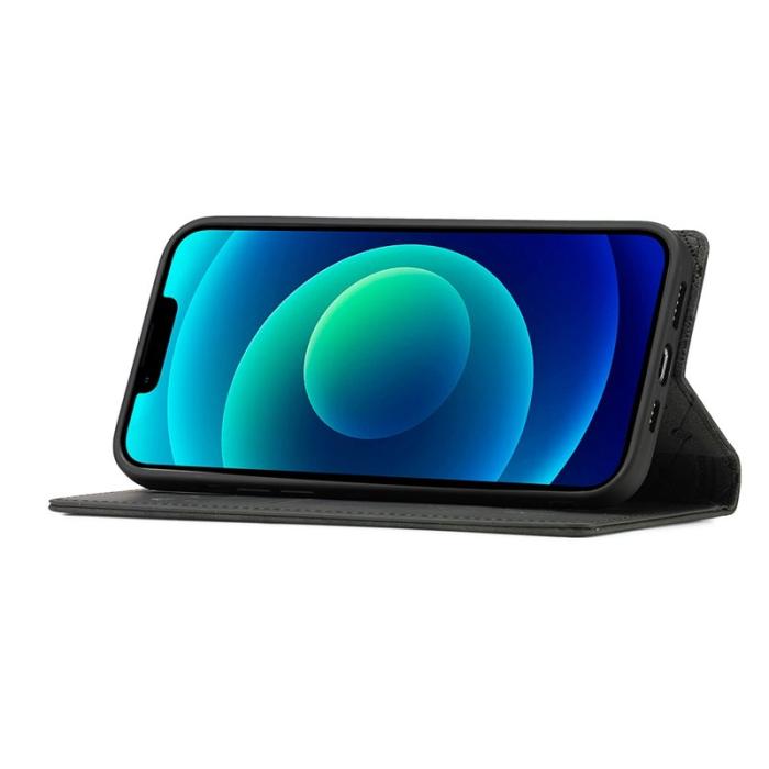 LC.imeeke - LC.IMEEKE iPhone 14 Fodral PU Läder Ställ Flip - Svart