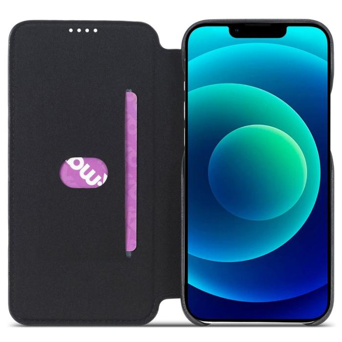 LC.imeeke - LC.IMEEKE iPhone 14 Fodral PU Läder Ställ - Svart