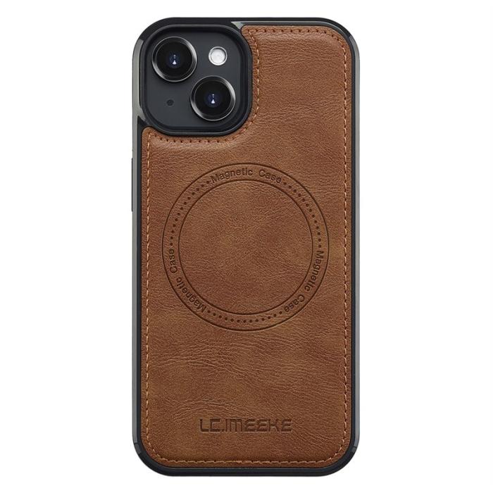 LC.imeeke - LC.IMEEKE iPhone 14 Plus Fodral Äkta läder - Brun