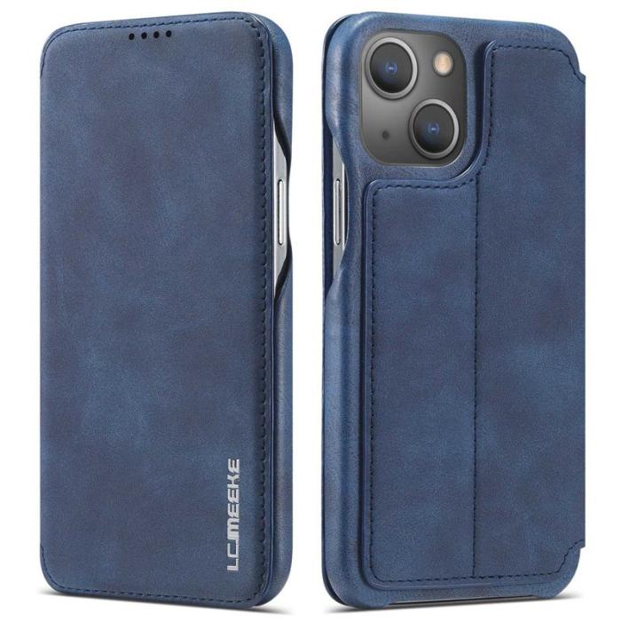 LC.imeeke - LC.IMEEKE iPhone 14 Plus Fodral i Äkta läder - Blå