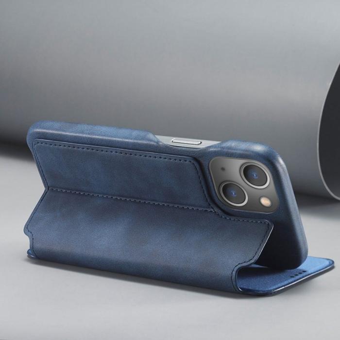 LC.imeeke - LC.IMEEKE iPhone 14 Plus Fodral i Äkta läder - Blå