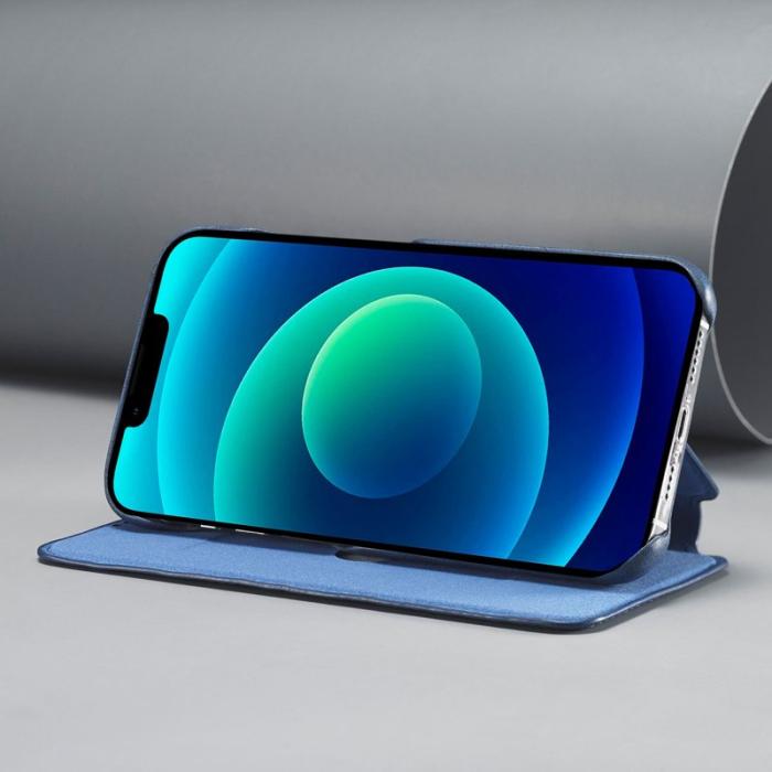 LC.imeeke - LC.IMEEKE iPhone 14 Plus Fodral i Äkta läder - Blå