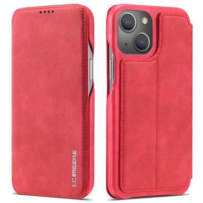 LC.imeeke - LC.IMEEKE iPhone 14 Plus Fodral i Anti-fingeravtryck PC+PU - Röd