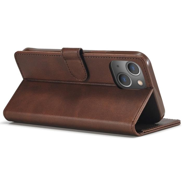 LC.imeeke - LC.IMEEKE iPhone 14 Plus Fodral i PU-läder - Brun