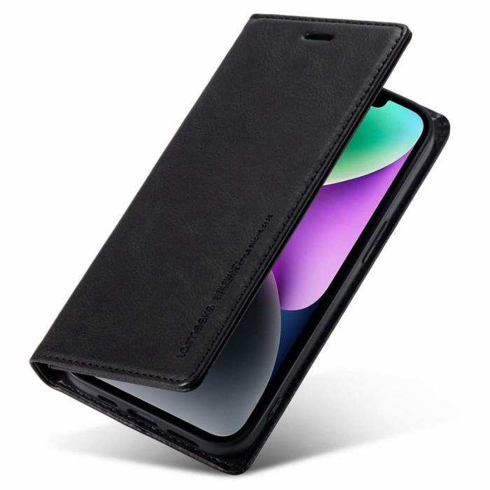 LC.imeeke - LC.IMEEKE iPhone 14 Plus Fodral i PU-läder - Svart