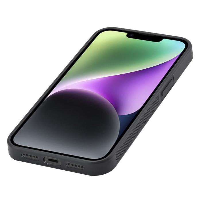 LC.imeeke - LC.IMEEKE iPhone 14 Plus Fodral - Kolfiber PU Läder - Svart