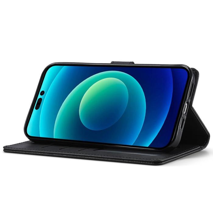 LC.imeeke - LC.IMEEKE iPhone 14 Plus Fodral PU Läder - Svart