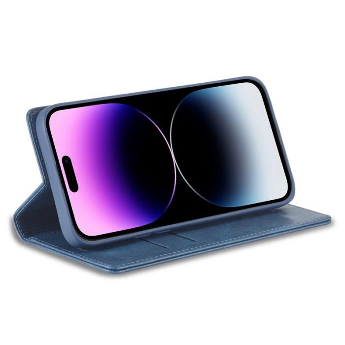 LC.imeeke - LC.IMEEKE iPhone 14 Pro Fodral i PU-läder - Blå