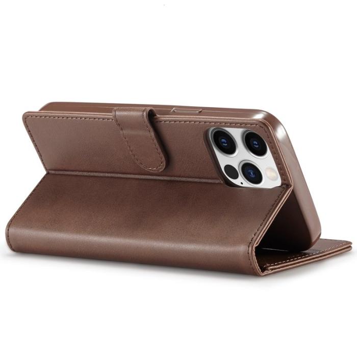 LC.imeeke - LC.IMEEKE iPhone 14 Pro Fodral PU Läder - Brun