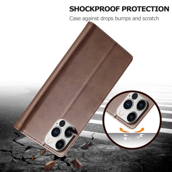 LC.imeeke - LC.IMEEKE iPhone 14 Pro Fodral PU Läder - Brun