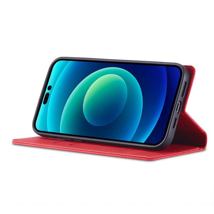 LC.imeeke - LC.IMEEKE iPhone 14 Pro Fodral PU Läder - Röd