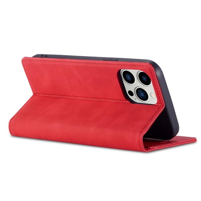 LC.imeeke - LC.IMEEKE iPhone 14 Pro Fodral PU Läder - Röd