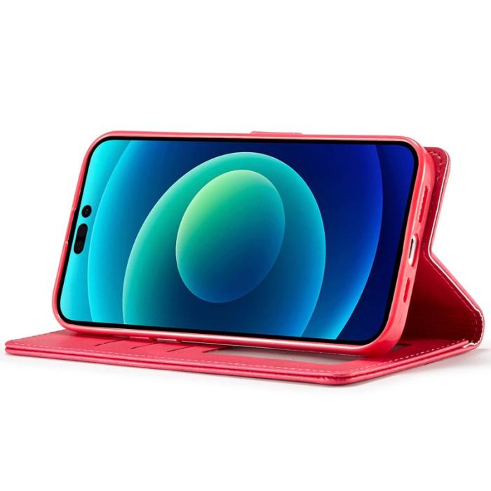 LC.imeeke - LC.IMEEKE iPhone 14 Pro Fodral PU Läder - Rosa