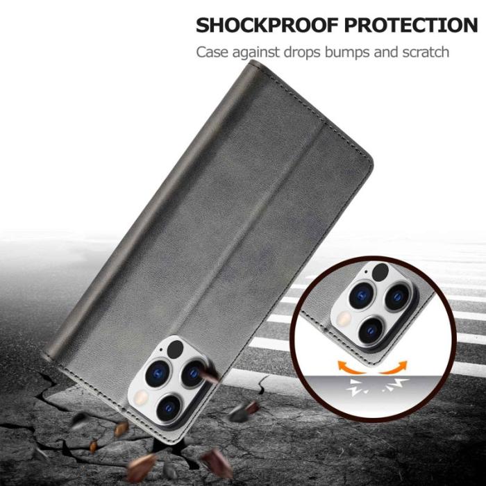 LC.imeeke - LC.IMEEKE iPhone 14 Pro Fodral PU Läder - Svart