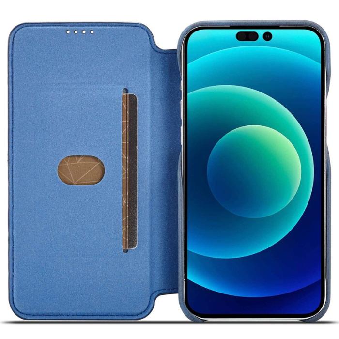 LC.imeeke - LC.IMEEKE iPhone 14 Pro Max Fodral Äkta läder - Blå