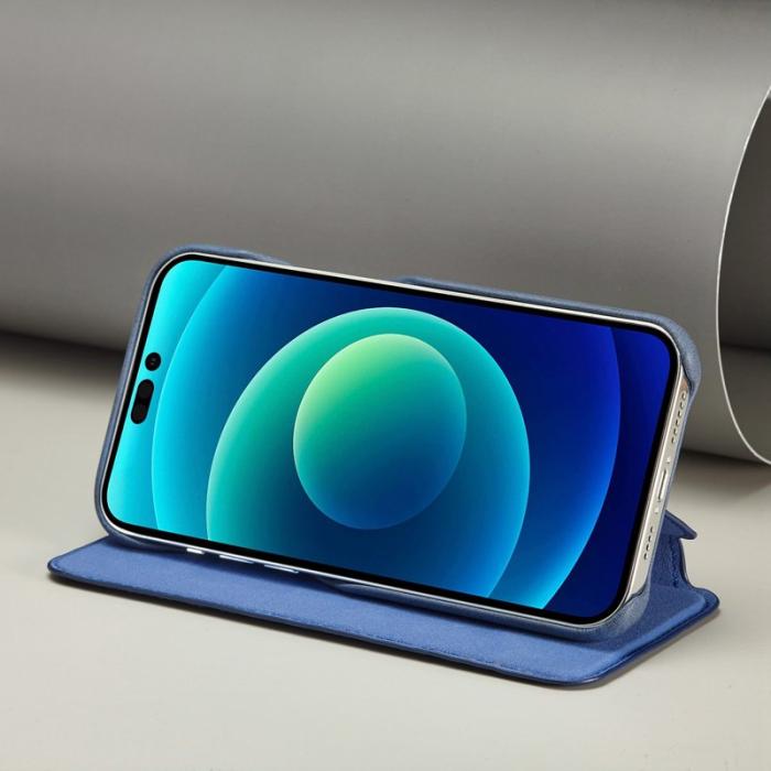 LC.imeeke - LC.IMEEKE iPhone 14 Pro Max Fodral Äkta läder - Blå