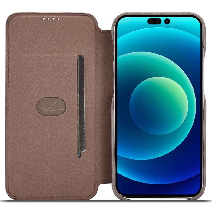 LC.imeeke - LC.IMEEKE iPhone 14 Pro Max Fodral Äkta läder - Mörkbrun