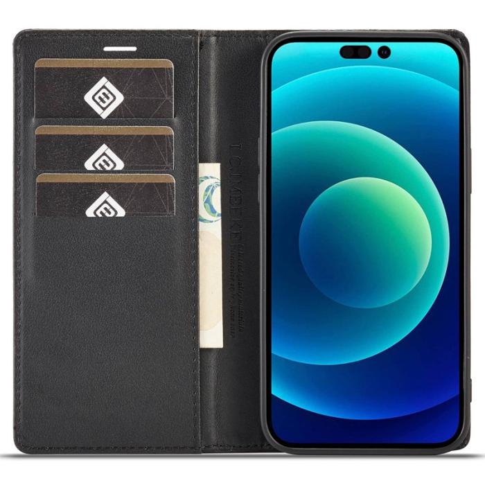 LC.imeeke - LC.IMEEKE iPhone 14 Pro Max Fodral Äkta läder - Vit