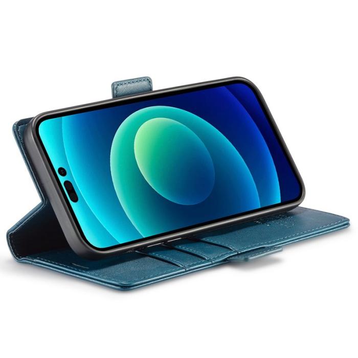 LC.imeeke - LC.IMEEKE iPhone 14 Pro Max Fodral i PU-läder - Blå