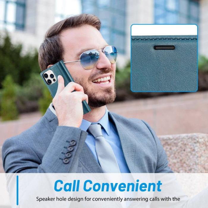 LC.imeeke - LC.IMEEKE iPhone 14 Pro Max Fodral i PU-läder - Blå