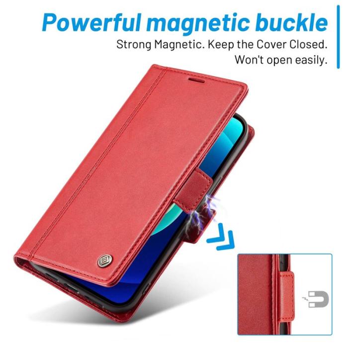 LC.imeeke - LC.IMEEKE iPhone 14 Pro Max Fodral i PU-läder - Röd