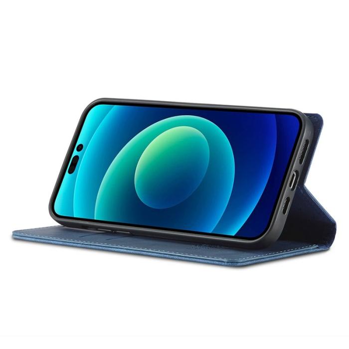 LC.imeeke - LC.IMEEKE iPhone 14 Pro Max Fodral PU Läder - Blå