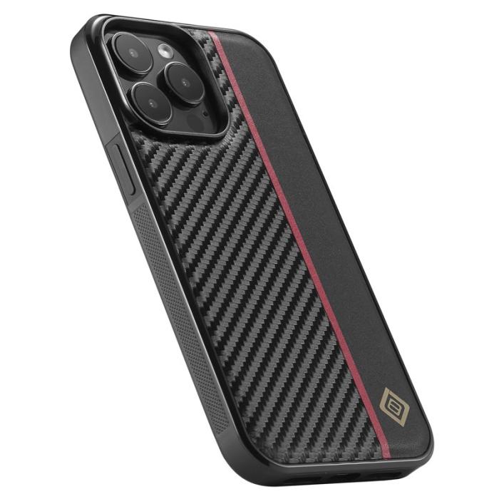 LC.imeeke - LC.IMEEKE iPhone 14 Pro Max Skal - Kolfiber Splicing - Svart