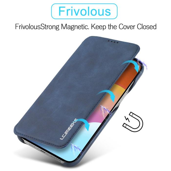 LC.imeeke - LC.IMEEKE iPhone 15 Fodral i Äkta läder - Blå