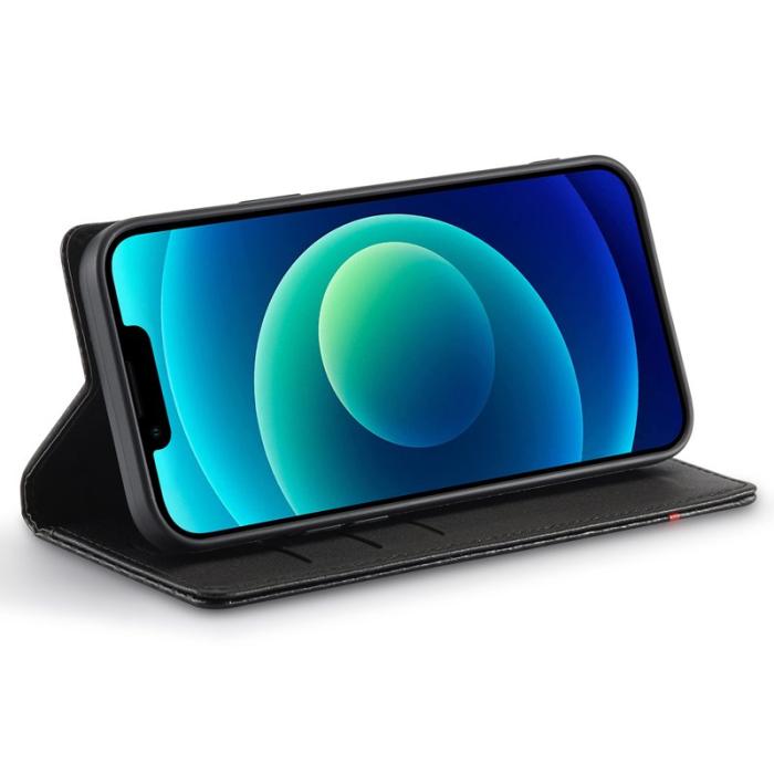 LC.imeeke - LC.IMEEKE iPhone 15 Fodral i Äkta Läder - Vertikal Rand