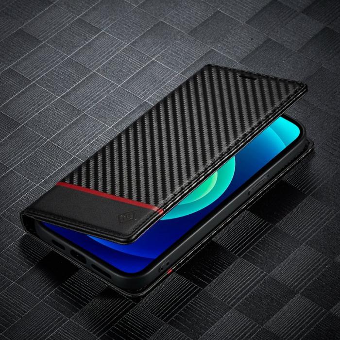 LC.imeeke - LC.IMEEKE iPhone 15 Plus Fodral Äkta läder - Horisontell Rand