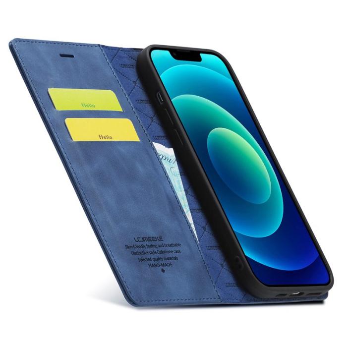 LC.imeeke - LC.IMEEKE iPhone 15 Plus Fodral - Mikrofiberläder - Blå