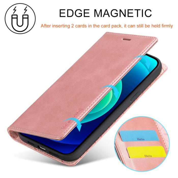 LC.imeeke - LC.IMEEKE iPhone 15 Plus Fodral - Mikrofiberläder - Roséguld