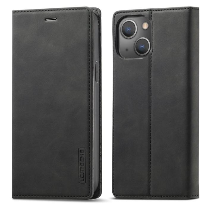 LC.imeeke - LC.IMEEKE iPhone 15 Plus Fodral - Mikrofiberläder - Svart
